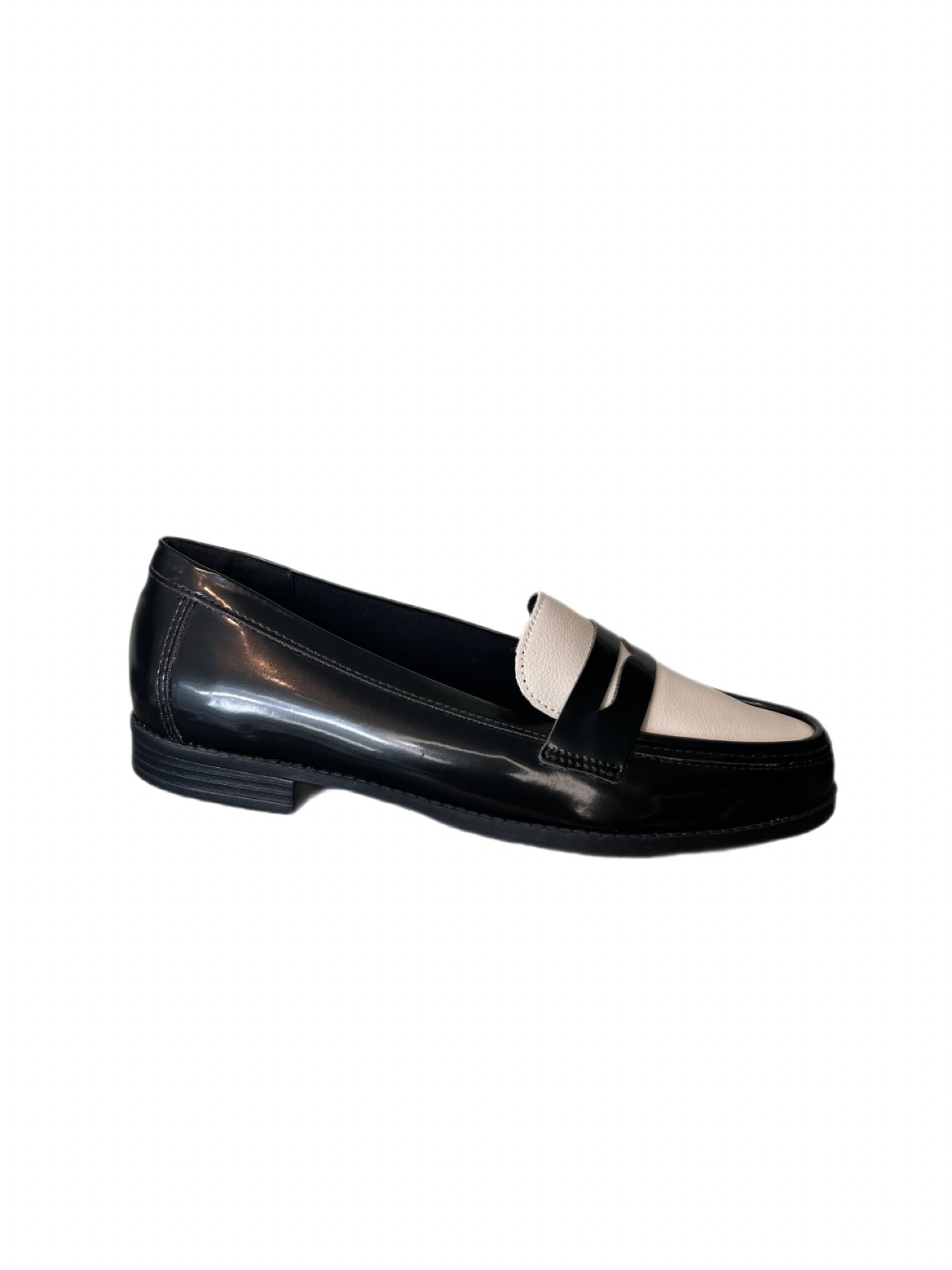 MOCASSIM ANACAPRI PRETO/OFF WHITE
