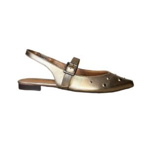 SAPATILHA SLINGBACK BICO FINO DOURADA
