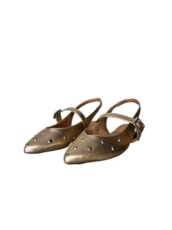 SAPATILHA SLINGBACK BICO FINO DOURADA - Imagem 2